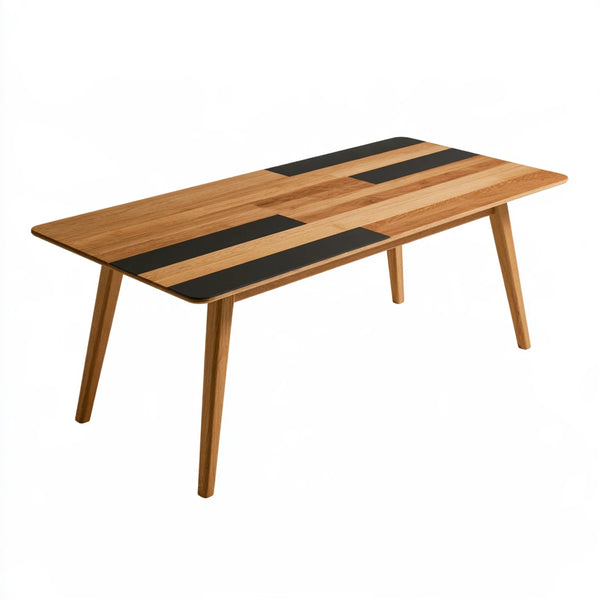 Prostokątny stół jadalniany z drewna w jasnobrązowym kolorze, nowoczesny mebel do jadalni marki StoneGardenBench.